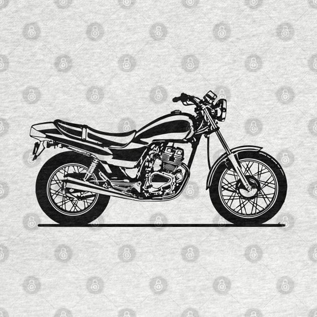 Nighthawk 650 Motorcycle Sketch Art by DemangDesign